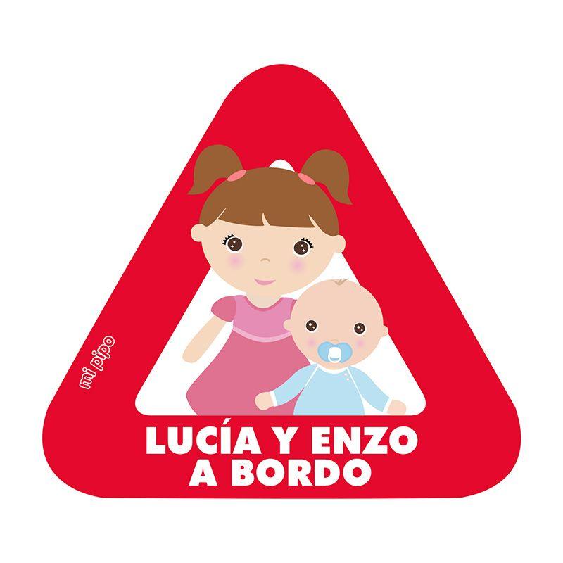 Pegatina Bebé a Bordo Personalizada Mi Pipo Niña-Bebé niño - Nanetes #