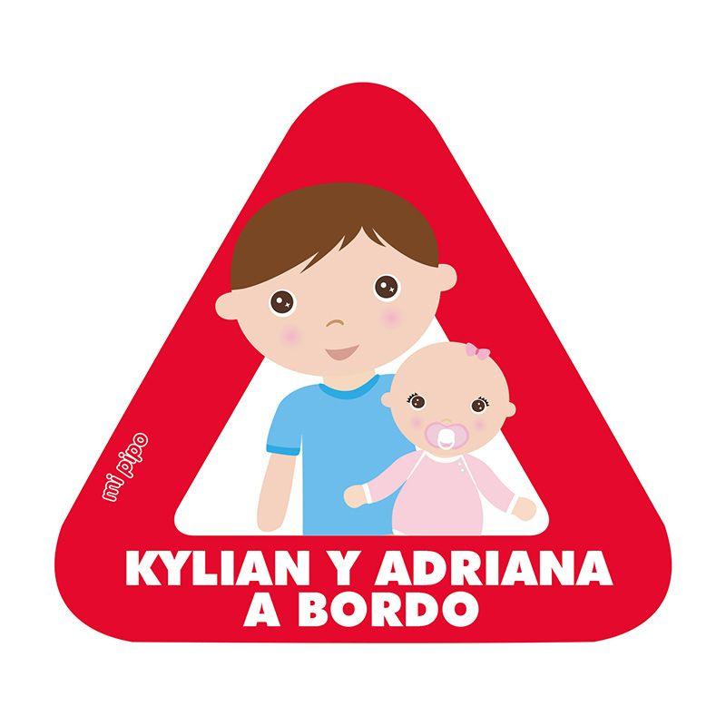 Pegatina Bebé a Bordo Personalizada Mi Pipo Niño-Bebé niña - Nanetes #