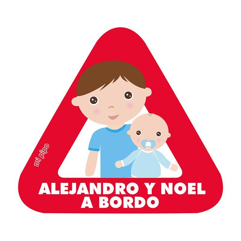 Pegatina Bebé a Bordo Personalizada Mi Pipo Niño-Bebé niño - Nanetes #
