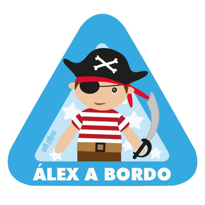 Pegatina Bebé a Bordo Personalizada Mi Pipo Pirata - Nanetes #