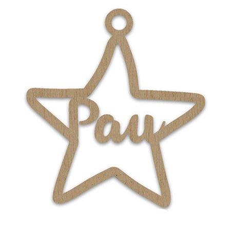 Adorno navideño personalizado nombre en madera estrella - Nanetes #