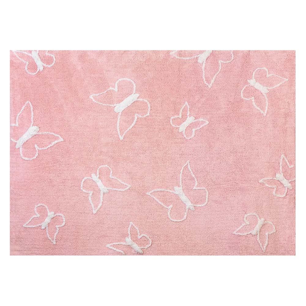 Alfombra Infantil Lavable mariposas rosa - Nanetes #