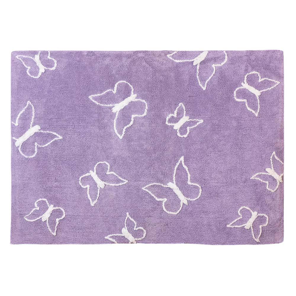 Alfombra Infantil Lavable mariposas lila - Nanetes #