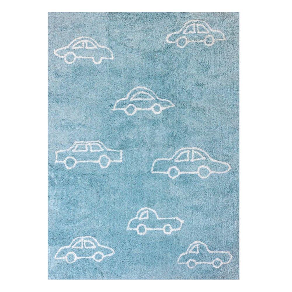 Alfombra Infantil Algodón Coches Azul - Nanetes #