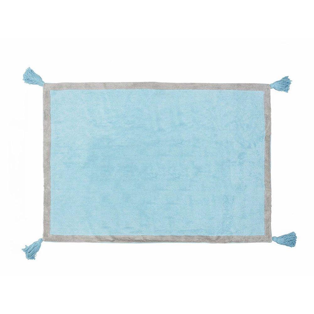 Alfombra Dormitorio Bebé Algodón 100% Lavable Duo Aratextil Azul - Nanetes #