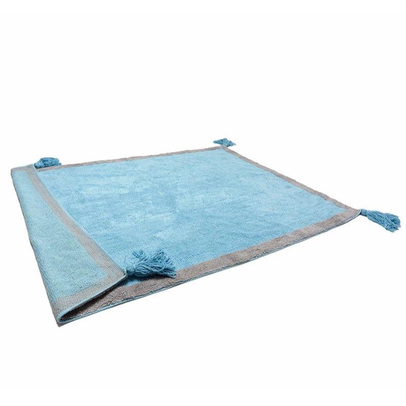 Alfombra Dormitorio Bebé Algodón 100% Lavable Duo Aratextil Azul - Nanetes #