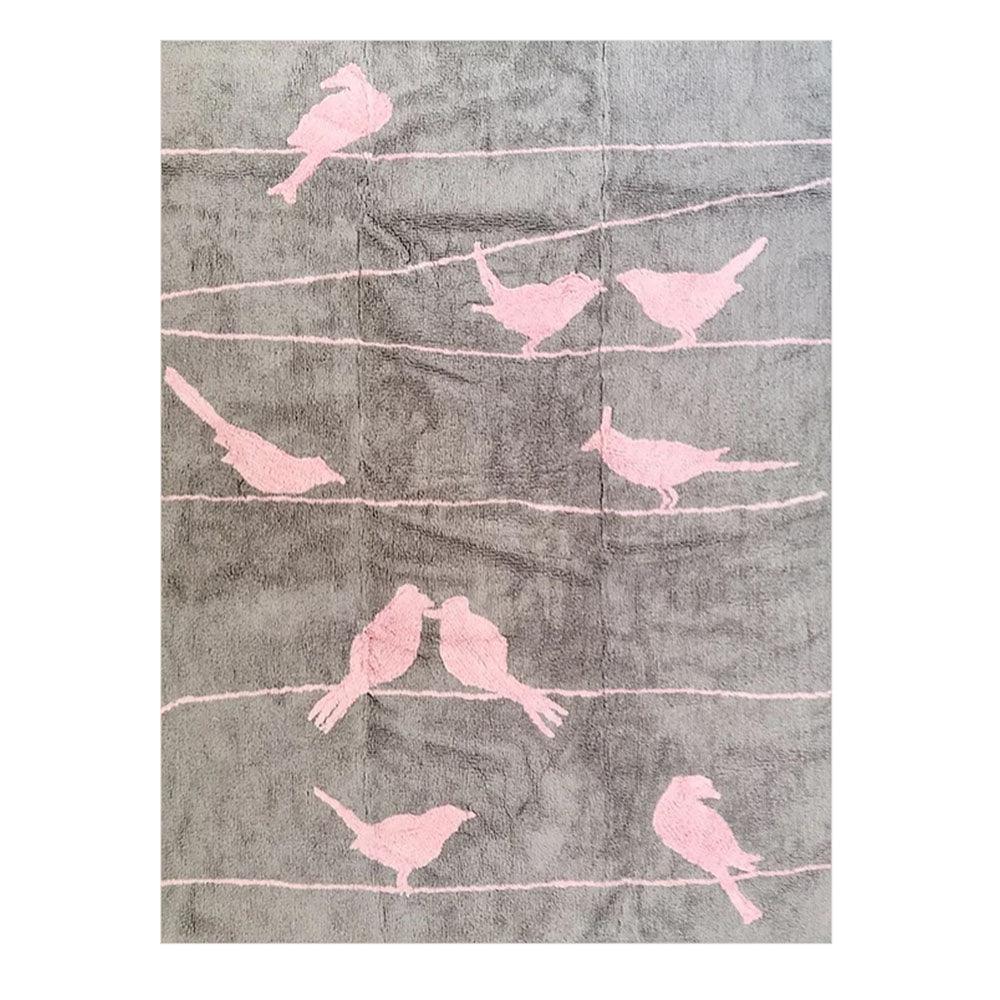 Alfombra Infantil Palomas Gris/rosa - Nanetes #