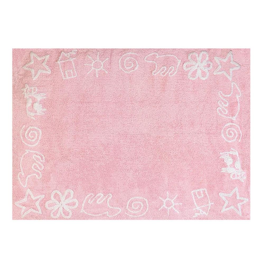 Alfombra Niñas Lavable Aratextil Prado Rosa - Nanetes #