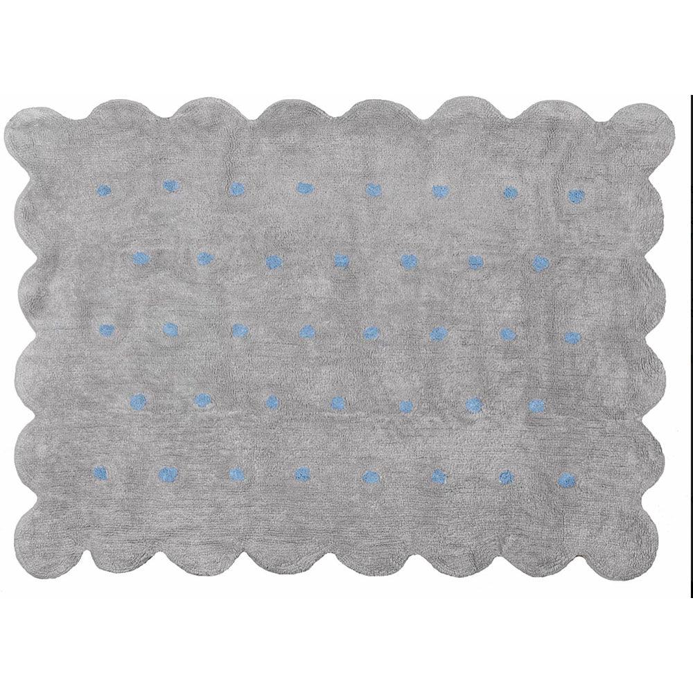 Alfombra Infantil Lavable Cookie Gris/celeste - Nanetes #