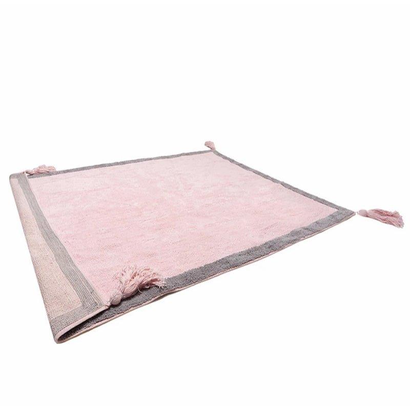 Alfombra Dormitorio Bebé Algodón 100% Lavable Duo Aratextil Rosa - Nanetes #