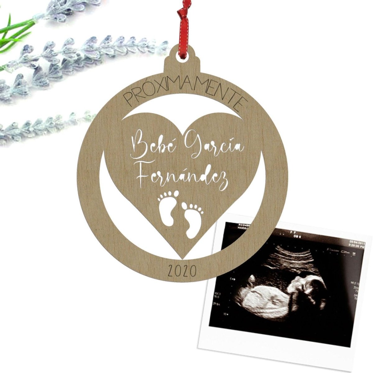 Placa madera Anuncio Nacimiento personalizado Redonda Proximamente - Nanetes