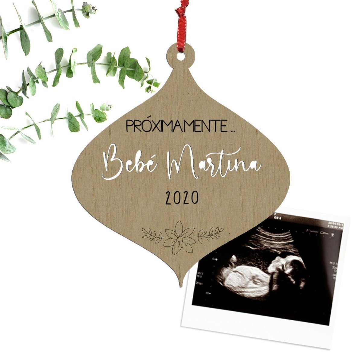 Placa madera Anuncio Nacimiento personalizado Ovalada - Nanetes