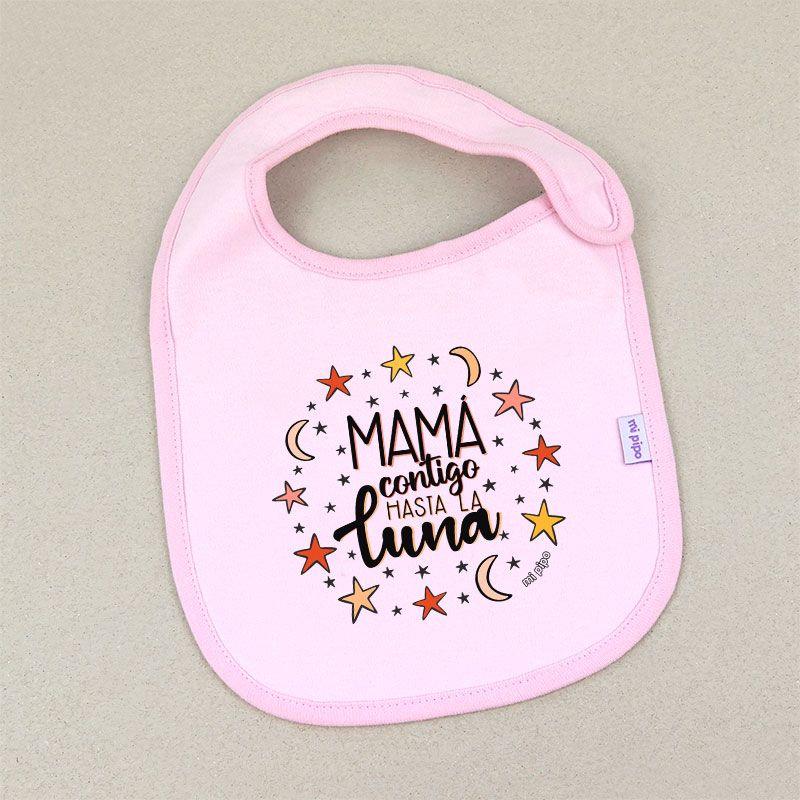 Babero mama contigo a la luna Mi Pipo - Nanetes #