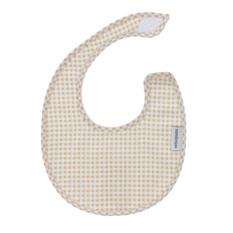 Babero Recien Nacido Vichy Beige Cambrass - Nanetes #