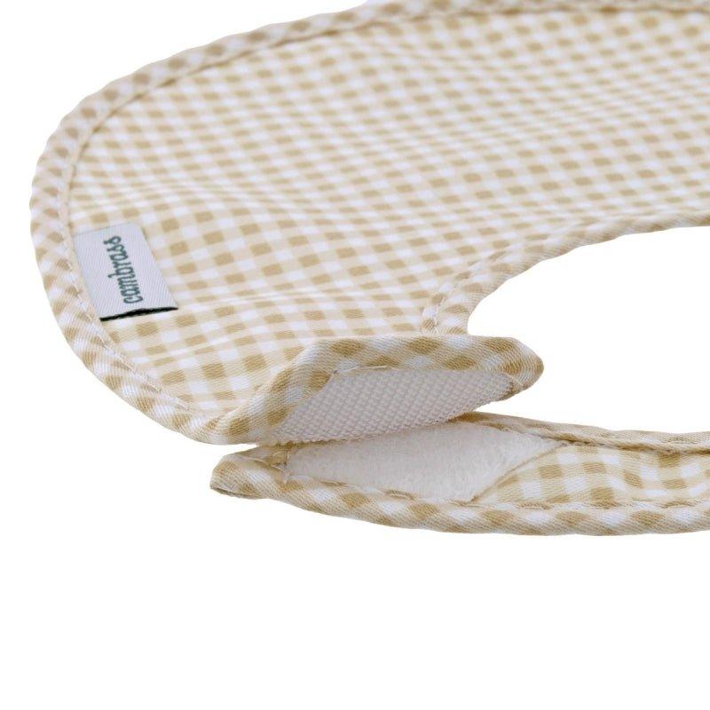 Babero Recien Nacido Vichy Beige Cambrass - Nanetes #