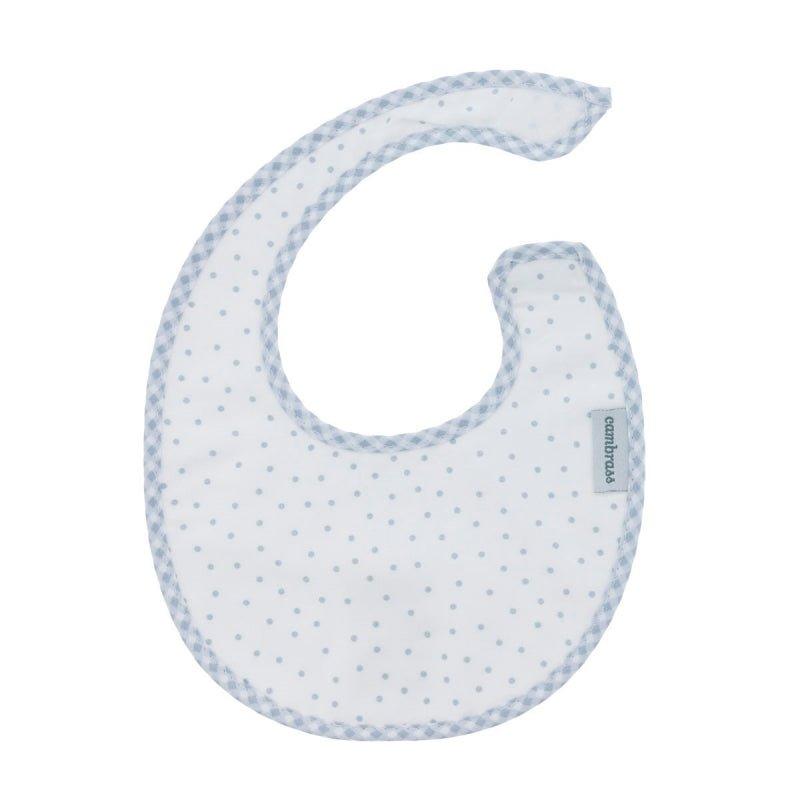 Babero Recien Nacido Topitos Celeste Cambrass - Nanetes #