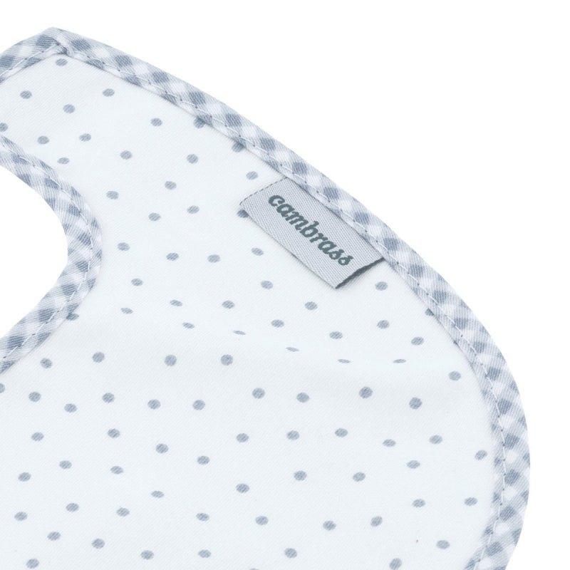 Babero Recien Nacido Topitos Celeste Cambrass - Nanetes #