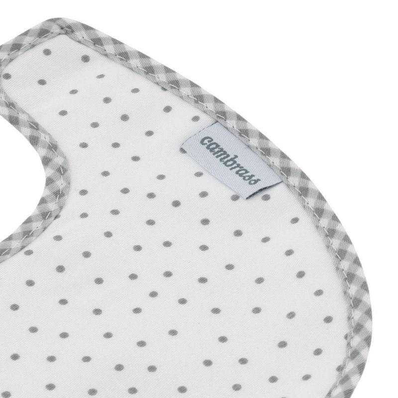 Babero Recien Nacido Topitos Gris Cambrass - Nanetes #