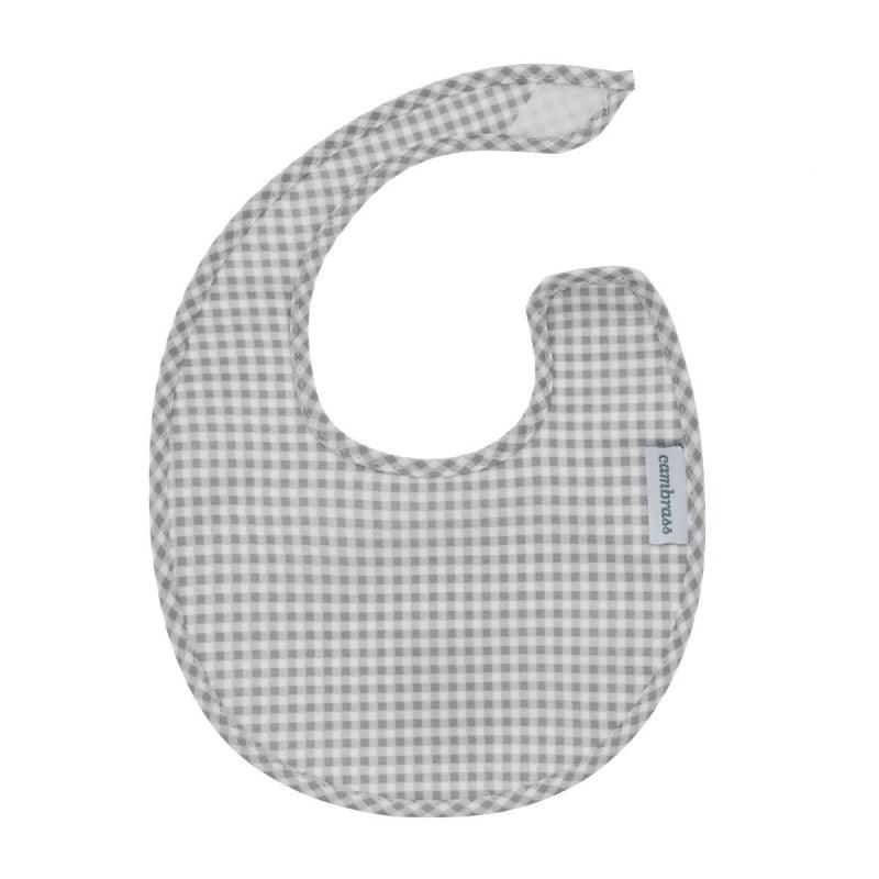 Babero Recien Nacido Vichy Gris Cambrass - Nanetes #