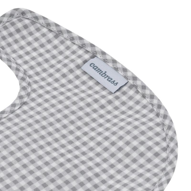 Babero Recien Nacido Vichy Gris Cambrass - Nanetes #