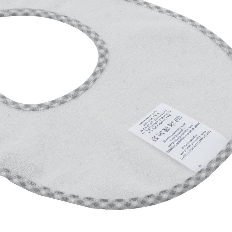 Babero Recien Nacido Vichy Gris Cambrass - Nanetes #