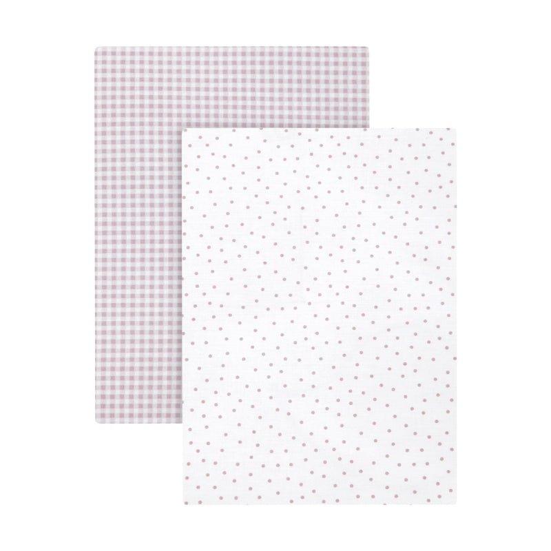 Bajeras Cuna Bebé x2 Vichy Rosa Cambrass - Nanetes #