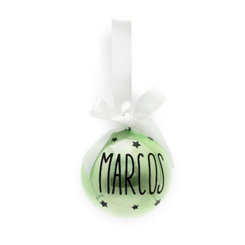 Bola de Navidad Personalizada Lazo Verde Perla - Nanetes #