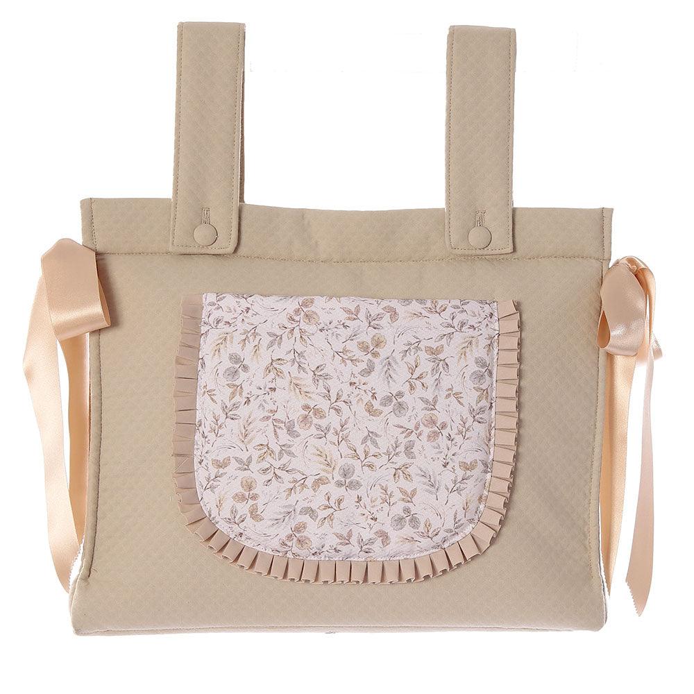 Bolso Carro Bebe Pique Camel y Flores Bebiti Nanetes - Nanetes #