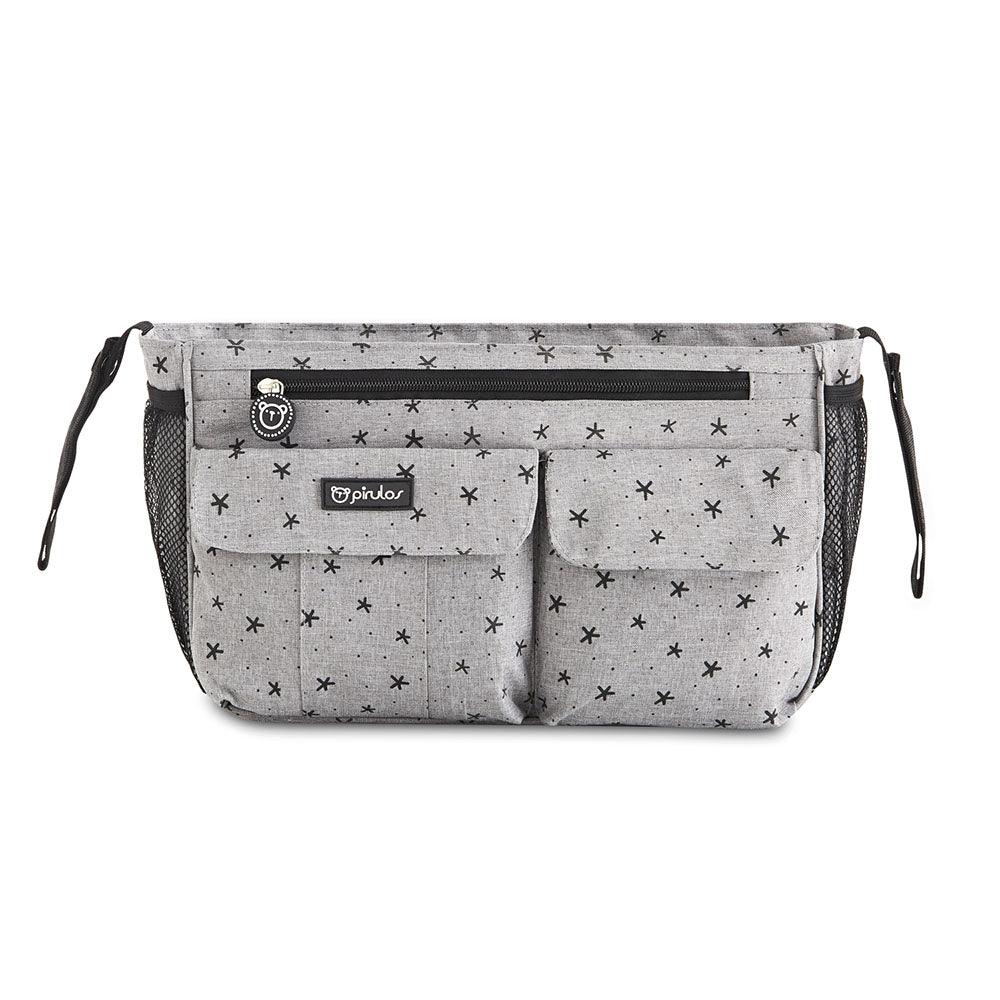 Bolso Organizador Carro Bebé Cambiador Stars Gris Pirulos