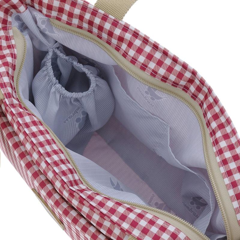 Bolso Organizador Carro Bebe Vichy Rojo Cambrass - Nanetes #