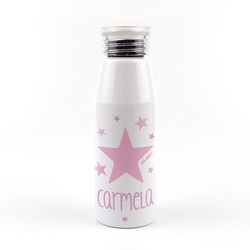 Botella personalizada aluminio Estrella Rosa - Nanetes #