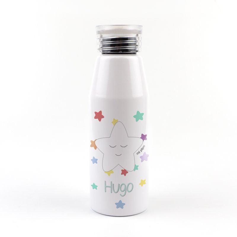 Botella personalizada aluminio Estrella Multicolor - Nanetes #