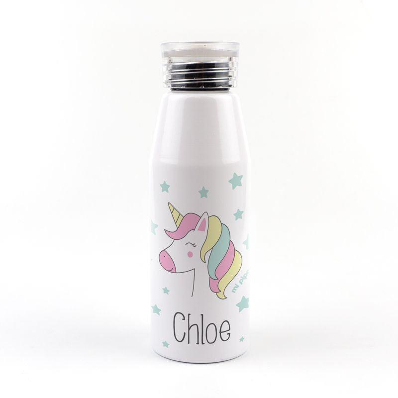 Botella personalizada aluminio Unicornio - Nanetes #