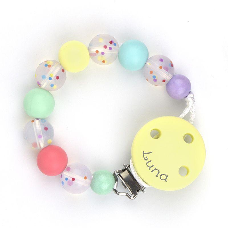 Chupetero Silicona Personalizado en el Clip Mi Pipo Confetti Soft - Nanetes #