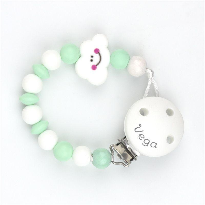Chupetero Silicona Personalizado en el Clip Mi Pipo Nube Menta - Nanetes #