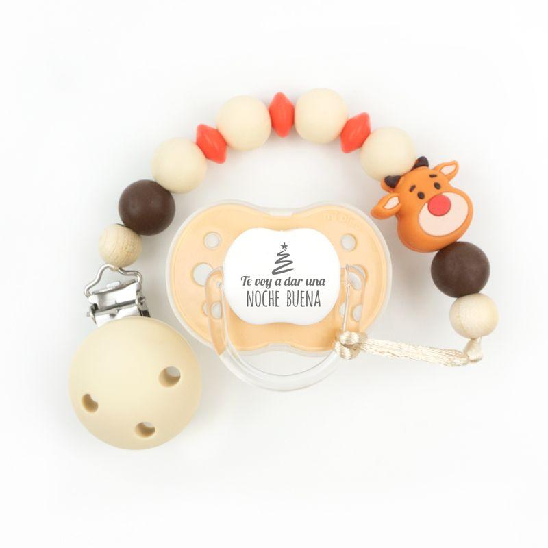 Chupete y chupetero Silicona Nochebuena - Nanetes #