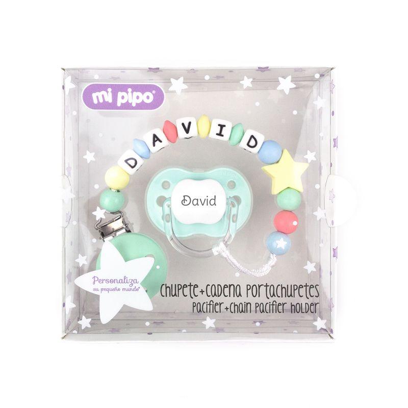 Chupete y chupetero Silicona estrella multicolor Mi Pipo - Nanetes #
