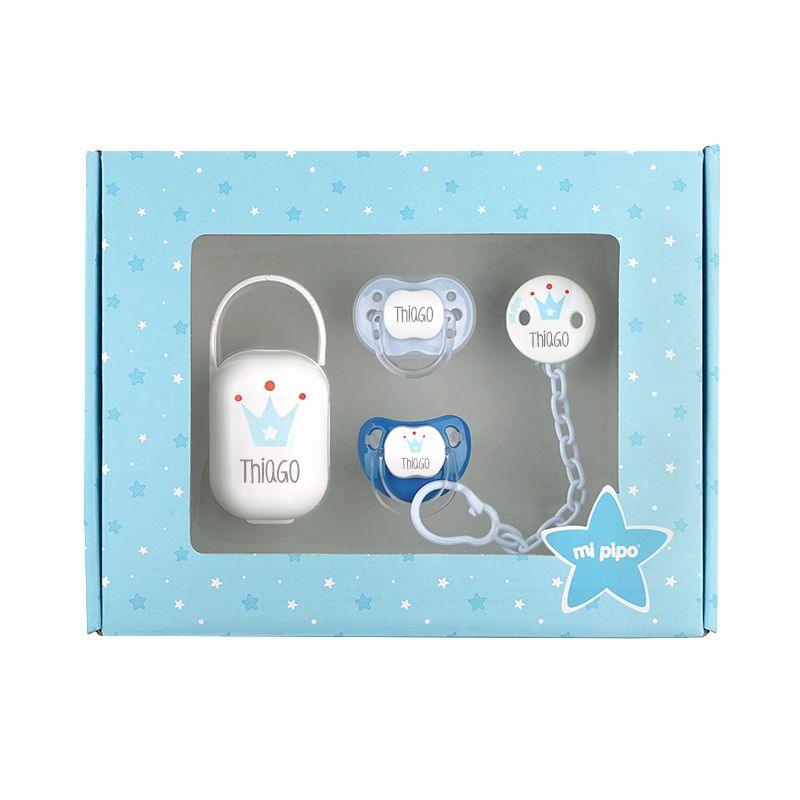 Caja Regalo Bebé Imprescindibles corona azul Mi Pipo - Nanetes #