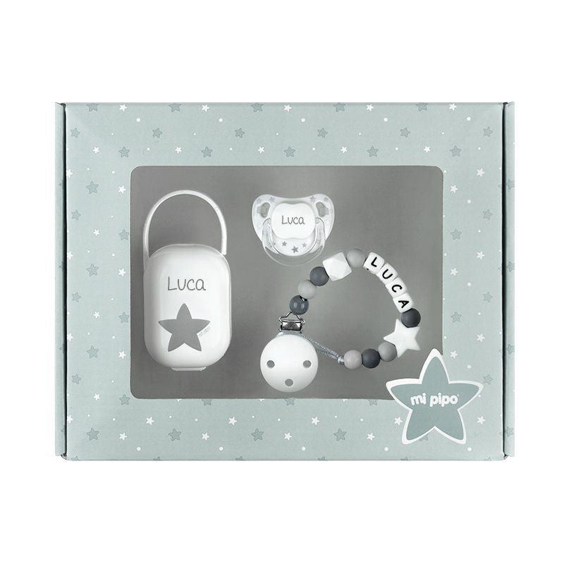 Caja Regalo Bebé top gris Mi Pipo - Nanetes #