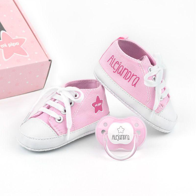 Caja Regalo Bebé Zapatillas Personalizadas Chupete - Nanetes #