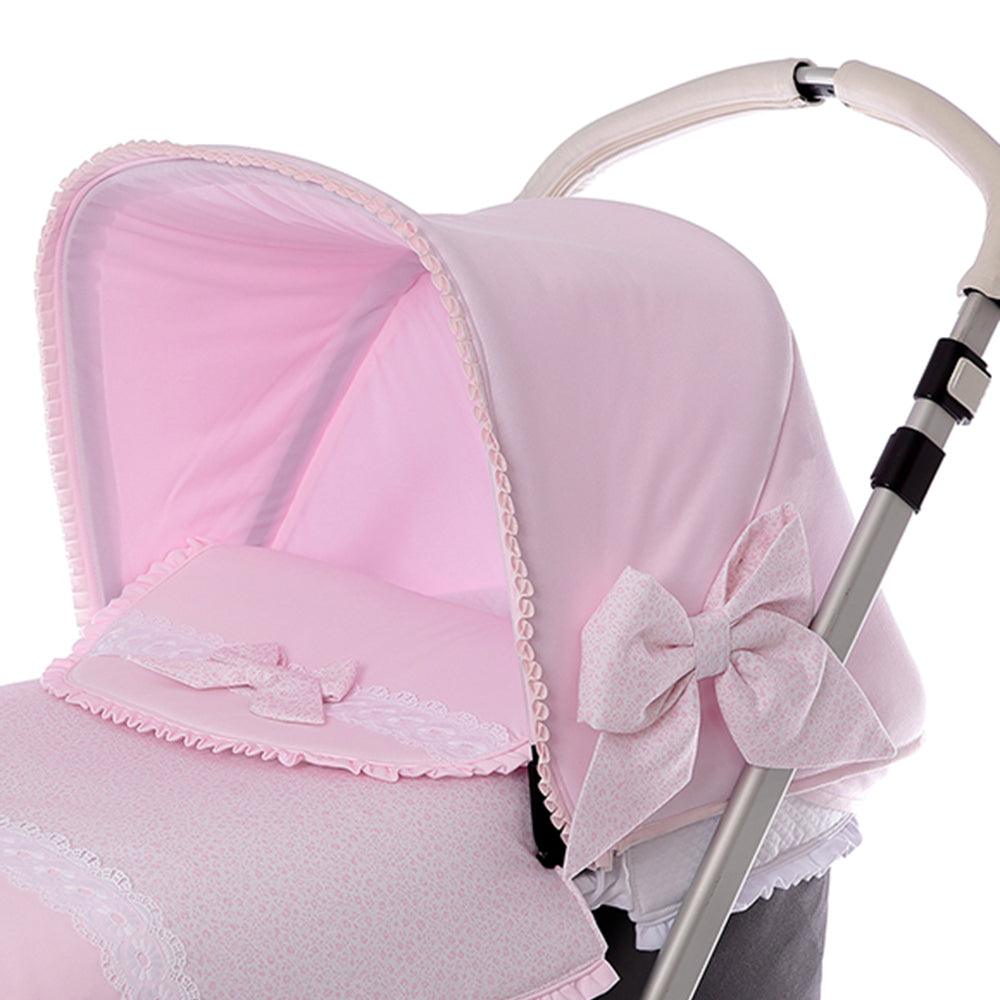 Capota Carro Bebé Piqué Canutillo Rosa Bebiti