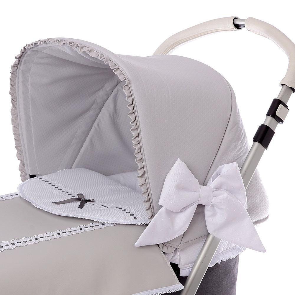 Capota Carro Bebé Piqué Rosello Gris Bebiti - Nanetes #