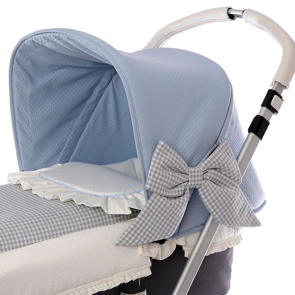 Capota Carro Bebé Piqué Napoles Azul Plomo Bebiti - Nanetes #