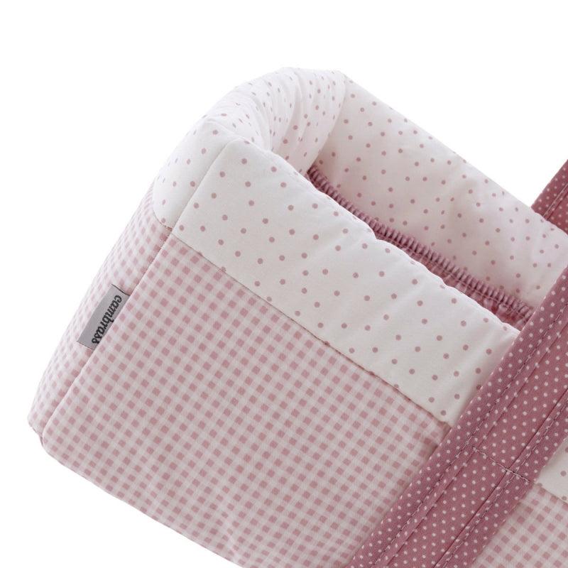 Cesta Higiene Bebé Vichy Rosa Cambrass - Nanetes #