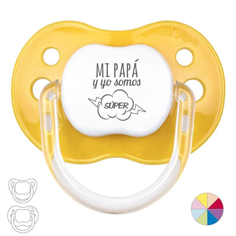 Chupete Bebé Frase Mi Pipo Mi papa y yo Super - Nanetes #