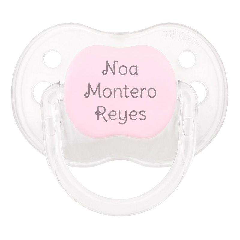 Chupete Personalizado Bebé Mi Pipo New Classic Rosa Transparente - Nanetes #