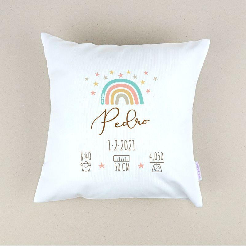 Cojín Personalizado Bebé Nacimiento Arco Iris Mi Pipo - Nanetes #