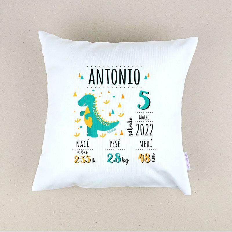 Cojín Personalizado Dino Datos Nacimiento Mi Pipo - Nanetes #
