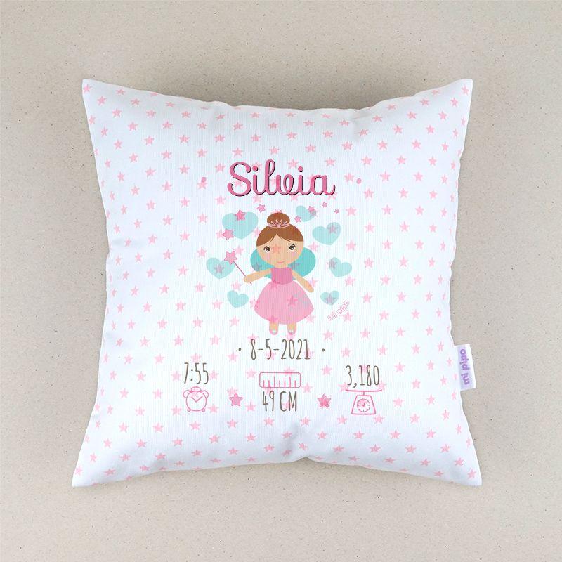 Cojín Personalizado Datos Nacimiento Hada Mi Pipo - Nanetes #
