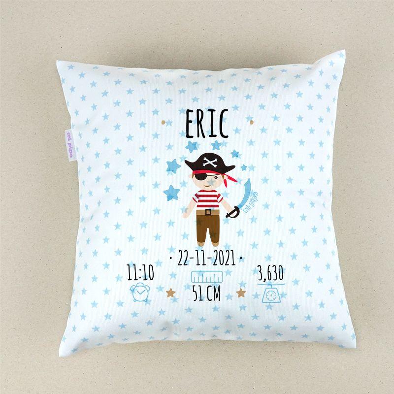 Cojín Personalizado Datos Nacimiento Pirata Mi Pipo - Nanetes #